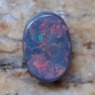 5.00ct N4-BLACK SOLID OPAL from LIGHTNING RIDGE — Stock #252321, Christianos Opals