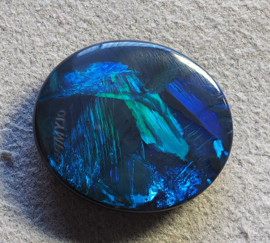 8.78ct N2-BLACK SOLID OPAL from LIGHTNING RIDGE — Stock #252680, Christianos Opals