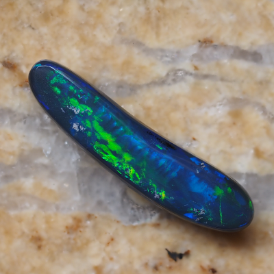 3.85ct N1-BLACK SOLID OPAL from LIGHTNING RIDGE — Stock #252999, Christianos Opals