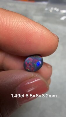 1.49ct N2-BLACK SOLID OPAL from LIGHTNING RIDGE — Stock #288240, Christianos Opals